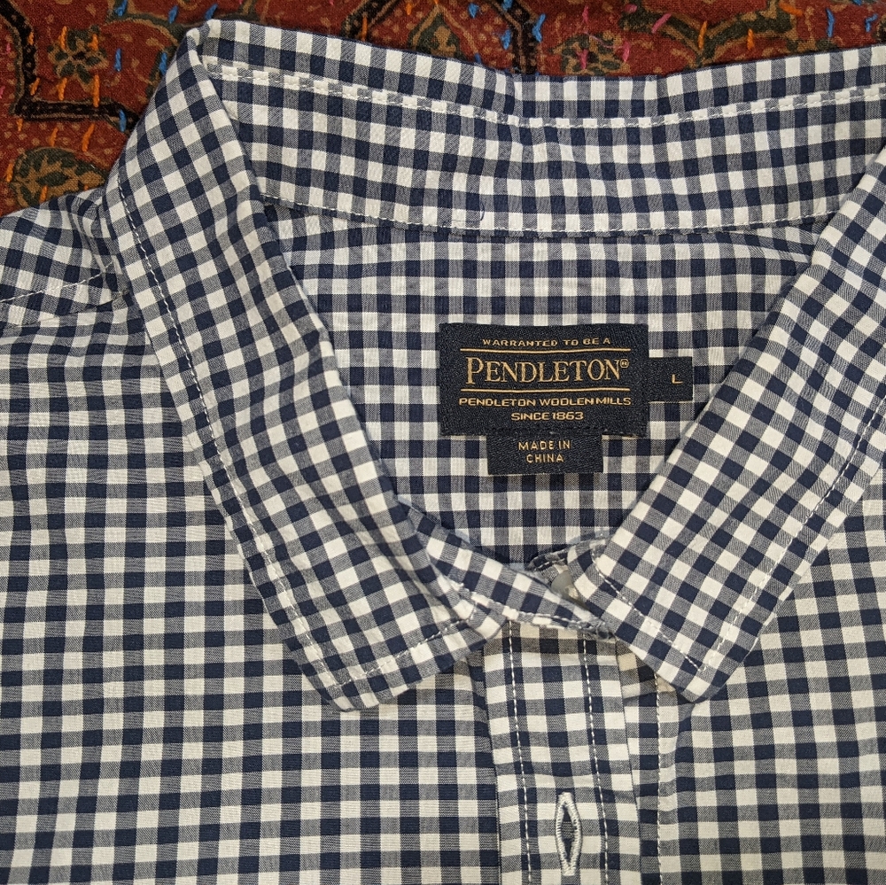 Pendleton Plaid & Check Button Down Womens White/… - image 2